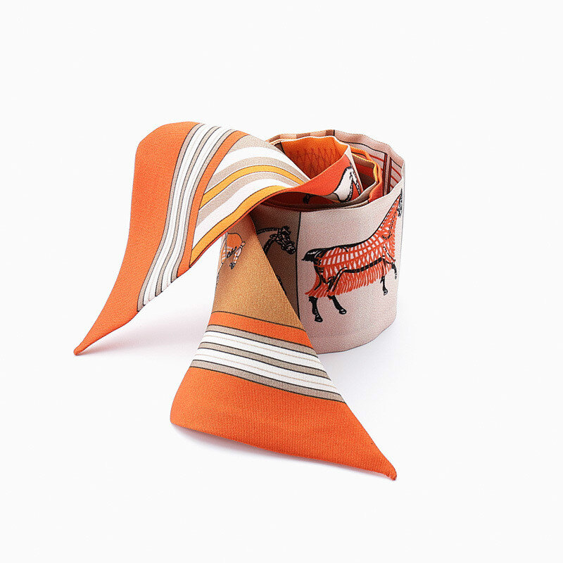 Женский шелковый шарф-повязка с принтом «лошади»