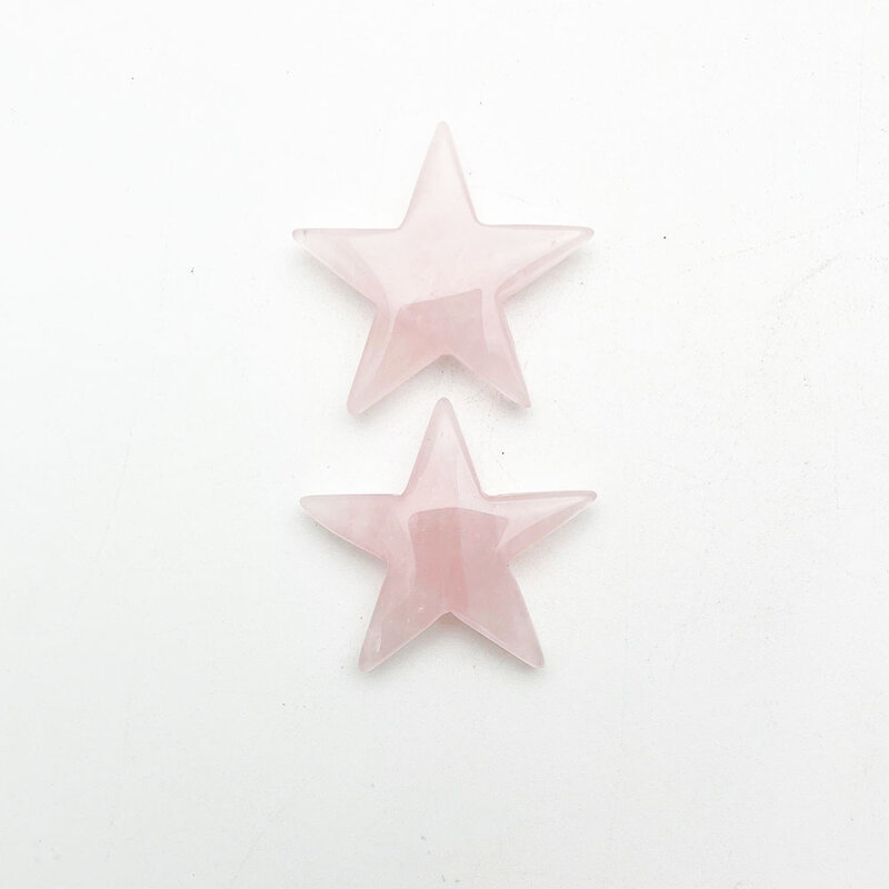 Moda 2pc natural estrela de quartzo decoração pedra artesanato rosas pentagrama de quartzo energia cura cristal diy presente amor gemas 33-36mm