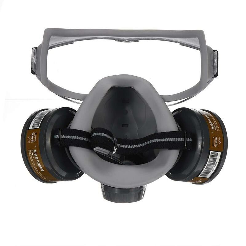 Máscara de gás com filtros rosto cheio máscara protetora de poeira para pintura por pulverização químico inseticida respirador industrial