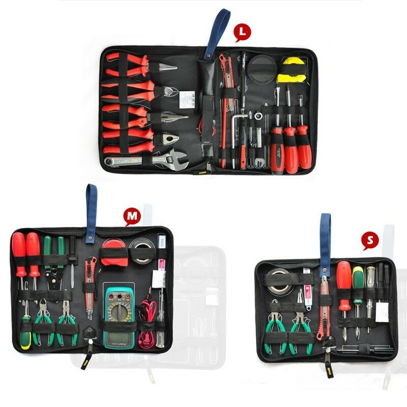 Bolsa de herramientas de electricista profesional de placa dura, Kit de herramientas de electricista multifunción, organizadores de almacenamiento, lona Oxford impermeable