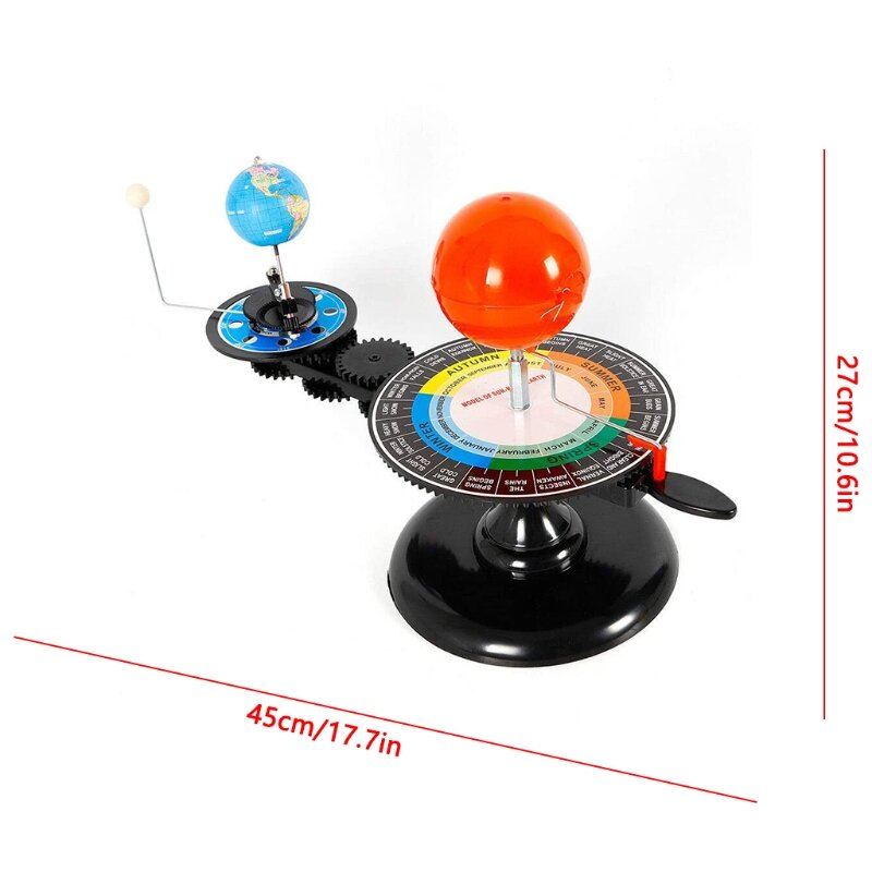 Modelo de Sistema Solar giratorio para niños, juguete de tierra y luna alrededor del Sol, 87HD