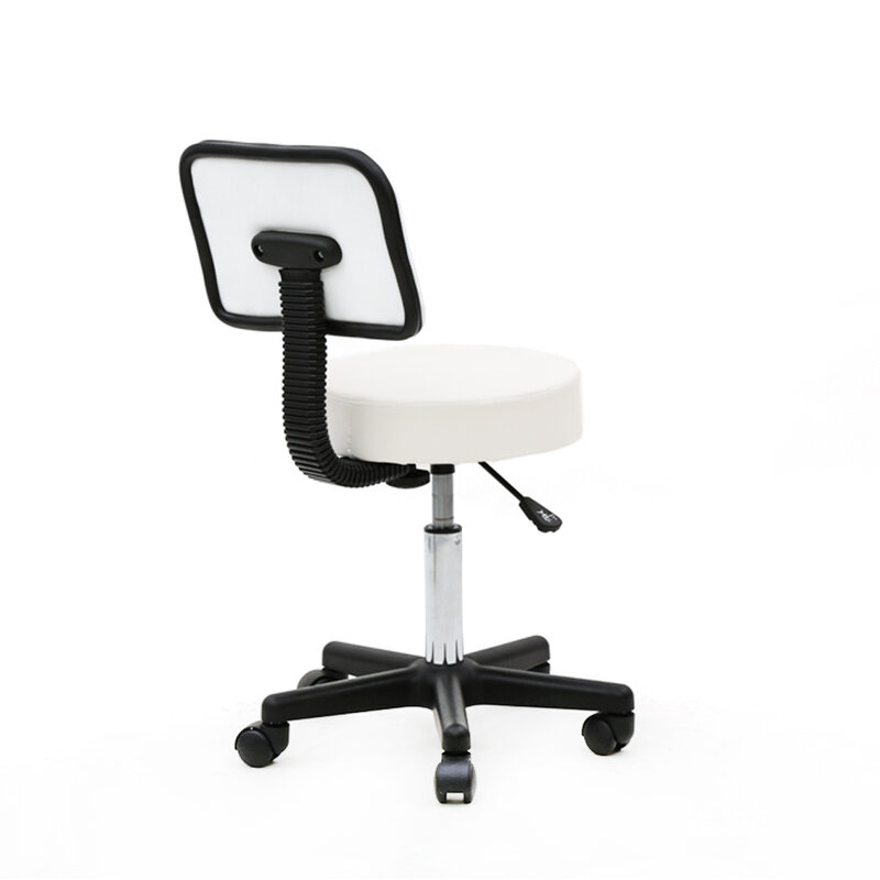 Forma redonda plástico ajustável salão de beleza tamborete barra cadeira do barbeiro preto adequado para salão de beleza casa e escritório