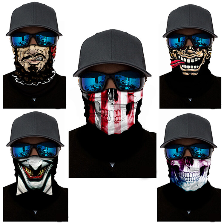 Mascarilla WOSAWE ciclismo máscara de esquí bufanda cuello más cálido pasamontañas con diseño de calavera máscara de esquí para la cabeza de la cara máscara de Halloween