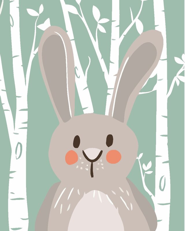 Skandynawska minimalistyczna ozdobny obraz słodkie zwierzę dla dzieci niedźwiedź lis królik zdjęcia ścienny do salonu plakat Anime Cartoon