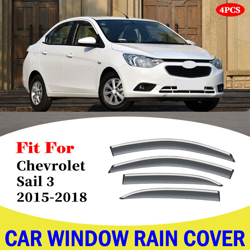 Visera de ventana de coche, cubierta de protección contra la lluvia, escudo meteorológico para Chevrolet Sail 3, 2015-2018, accesorios de estilo de coche