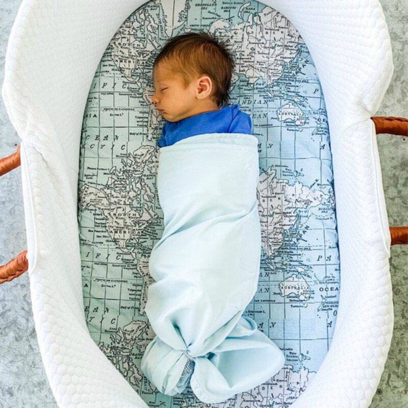 아기 모세 바구니 시트 인쇄 미니 크래들 침구 보호대, 침대 케어 변경 테이블 패드 매트리스 이동식 커버