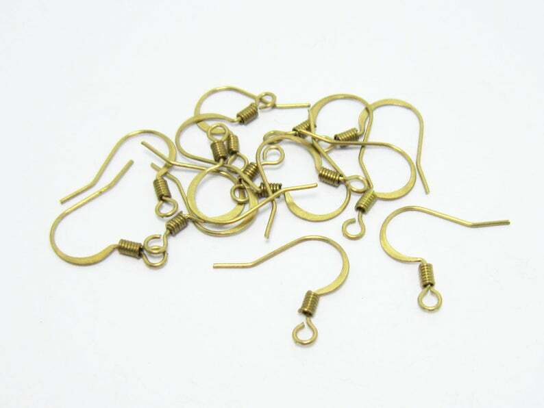 100pcs Spring thread Brass ear wires, Earring hook, Simple earrings, 16.8mm, Earring accessories, Jewelry supplies - R251