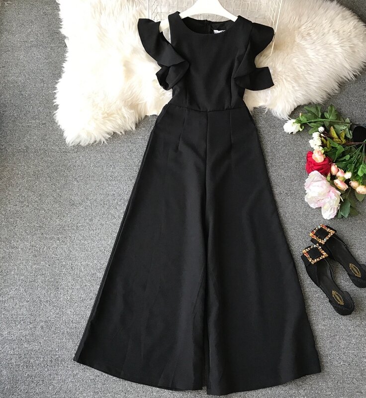 Jumpsuit Women Clothes 2020 Overalls for Women Korean Vintage Elegant Straight Full Length Pants Ladies Outfit Ropa Mujer ZT5293