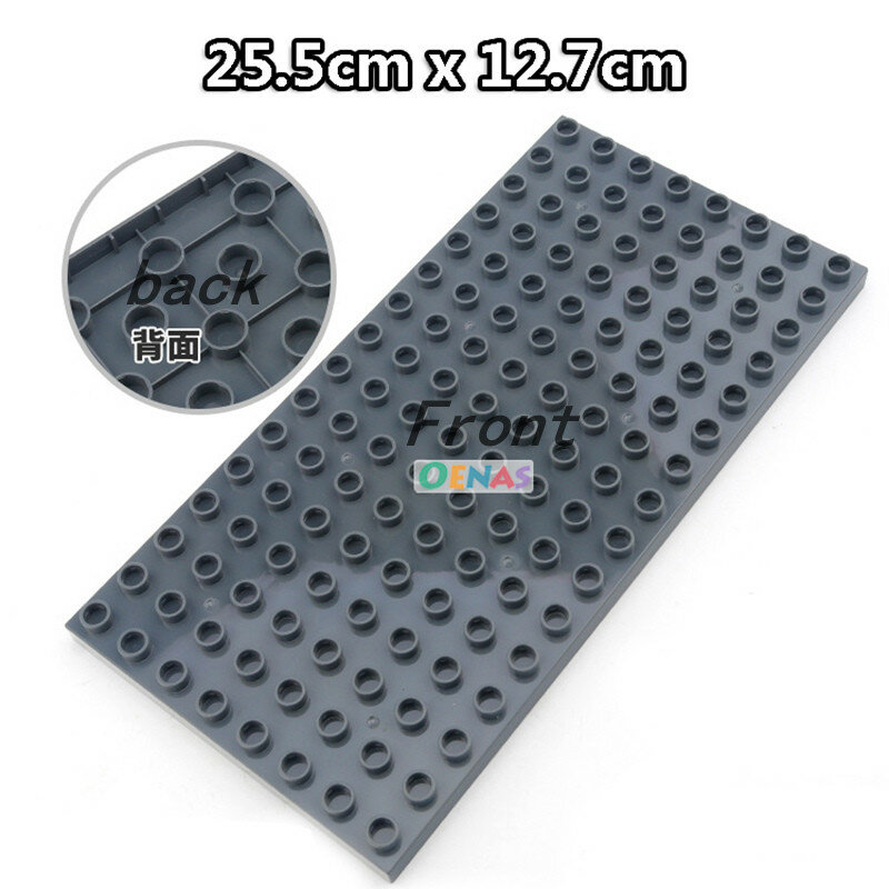 25cm*12cm Baseplate 128 Dots Assemble Big Particle Building Block Compatible Large Size Block Educational Brick Toy for children