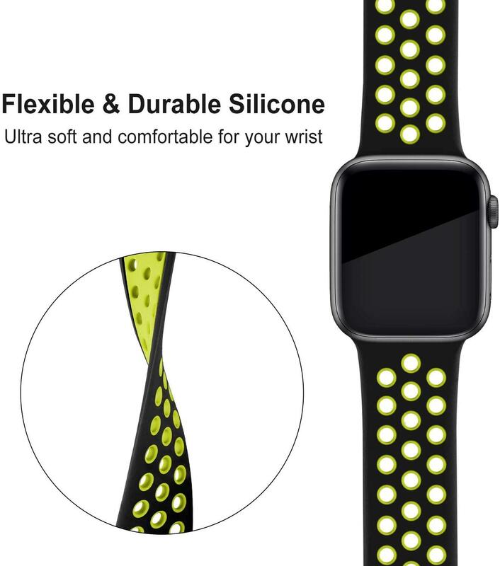 Pasek do zegarka Apple watch 40mm 44mm/42mm/38mm akcesoria pasek silikonowy bransoletka sportowa iWatch seria 5 4 3 2 40 38 42 44mm