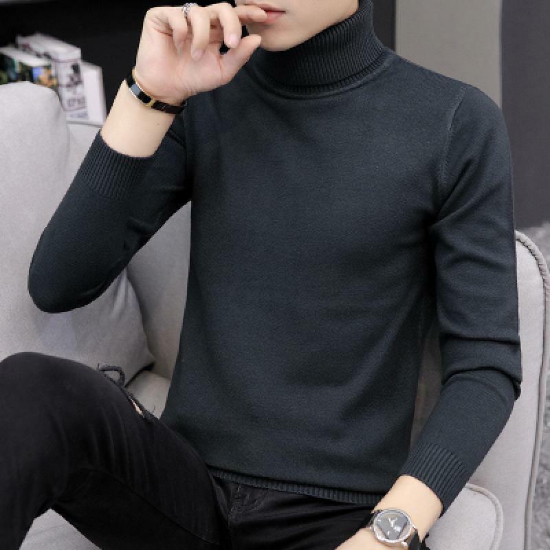 Autumn Winter Turtleneck Sweater Men Knitted Pullovers Mens Warm Sweaters Slim Fit Pullover Men Knitwear Male Solid Sweaters