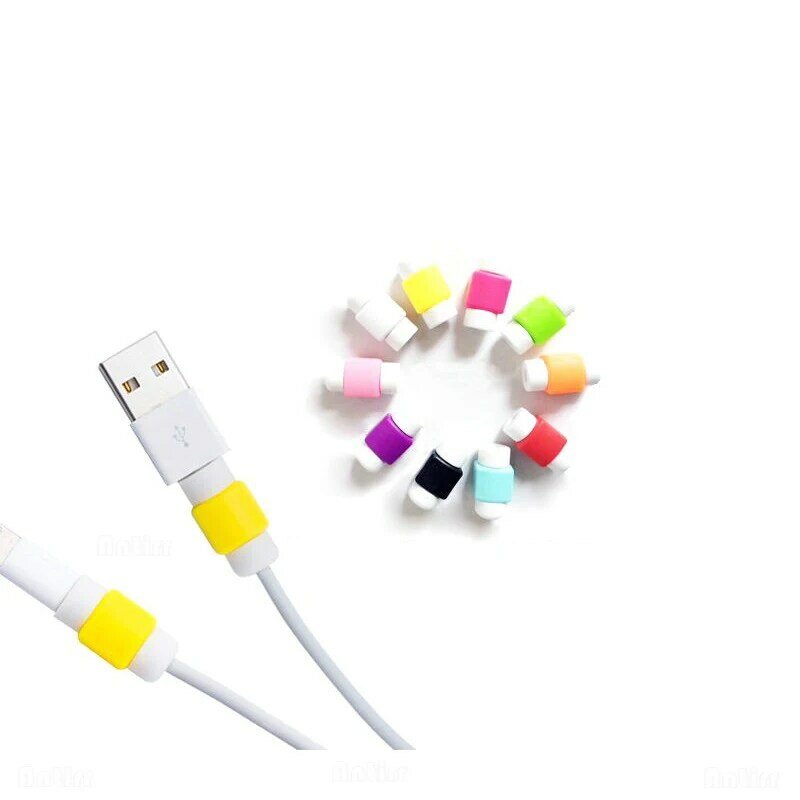 Protecteur de câble USB, 1 pièce, pour écouteurs, 8 broches, couleur aléatoire, chargeur de données, manchon de Protection