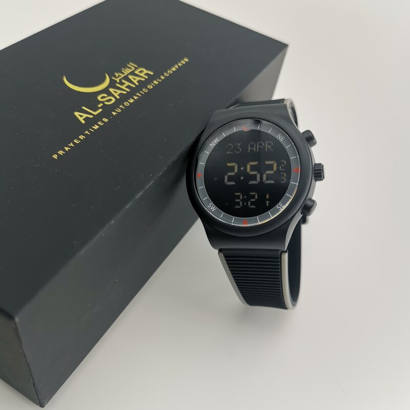 AL-SAHAR Athan นาฬิกาข้อมือสวดมนต์ Azan นาฬิกามัสยิดมุสลิมผลิตภัณฑ์ Backlight Auto-Qibla Hijri ปฏิทินอิสลามนาฬิกา