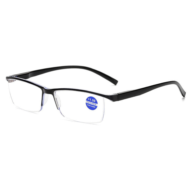 Occhiali da lettura anti-blu-ray occhiali da vista a mezza montatura ultraleggeri occhiali da vista retrò da uomo e da donna da 100 a 400