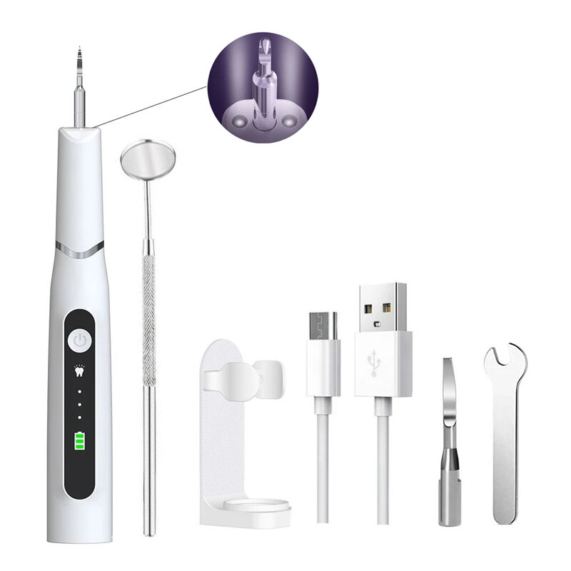 Kit de blanchiment des dents électrique Ultra sonique, détartreur, dissolvant de tartre, outils de nettoyage, taches, soins buccaux