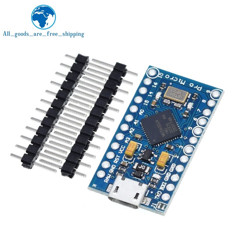 TZT-substituição Chip Original para Arduino Pro Mini, ATmega32U4, ATmega328, 2 pinos de linha cabeçalho, Leonardo UNO R3, ATmega328, 5V, 16MHz