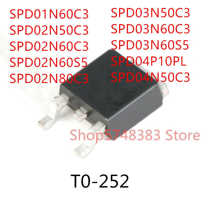 10 peças spd01n60c3 spd02n60c3 spd02n60s5 spd02n80c3 spd02n80c3 spd03n50c3 spd03n50c3 spd03n50c3 to to to to to a-252