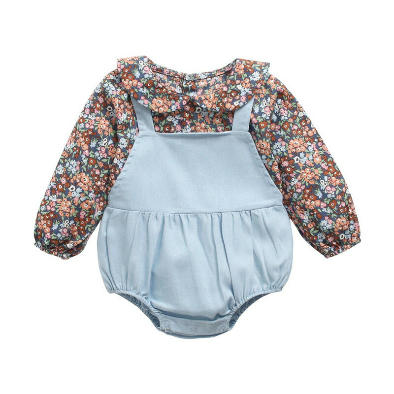 Barboteuse en coton pour bébé, vêtement de printemps/automne, pyjama pour nouveau-né