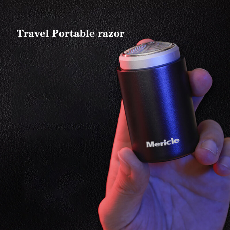 Mericle-Barbeador Elétrico Portátil, USB Recarregável, Mini Viagem, Corpo Inteiro, Aparador De Barba, Lavagem Em Casa, Carro
