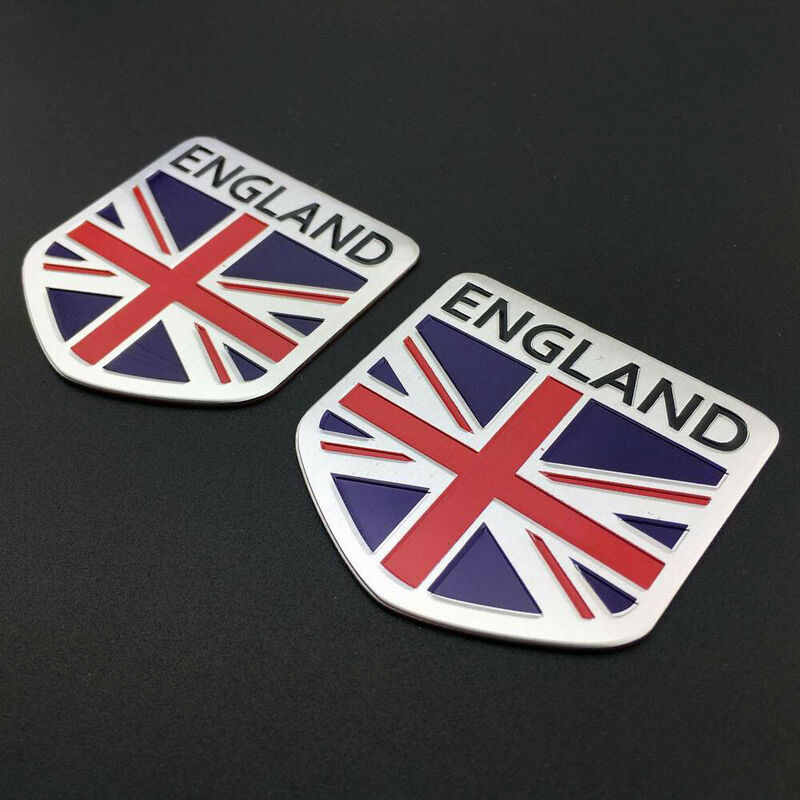 2pcs UK Flag Car Trunk Side Tailgate Motorcycle Emblems Badges Decals Stickers