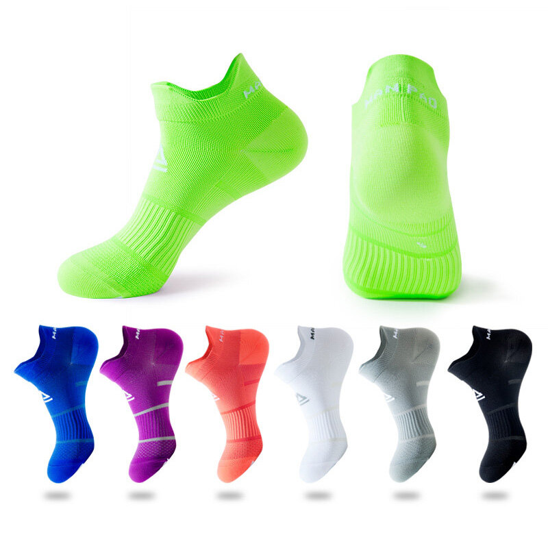 Calcetines tobilleros deportivos para hombre y mujer, medias finas y transpirables de secado rápido, de compresión, corte bajo, para correr y ciclismo