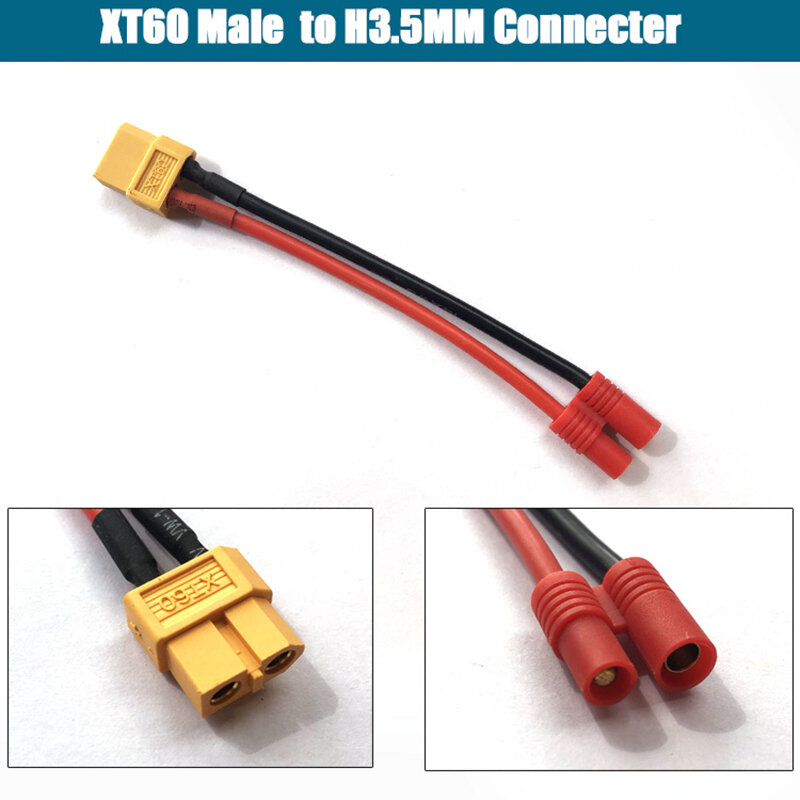 XT60 EC5 EC3 T Deans 4.0mm 3.5MM JST SM Tamiya Plug Female to Male Adapter Connectors 10 12 14 16Awg 10cm for RC Lipo Battery