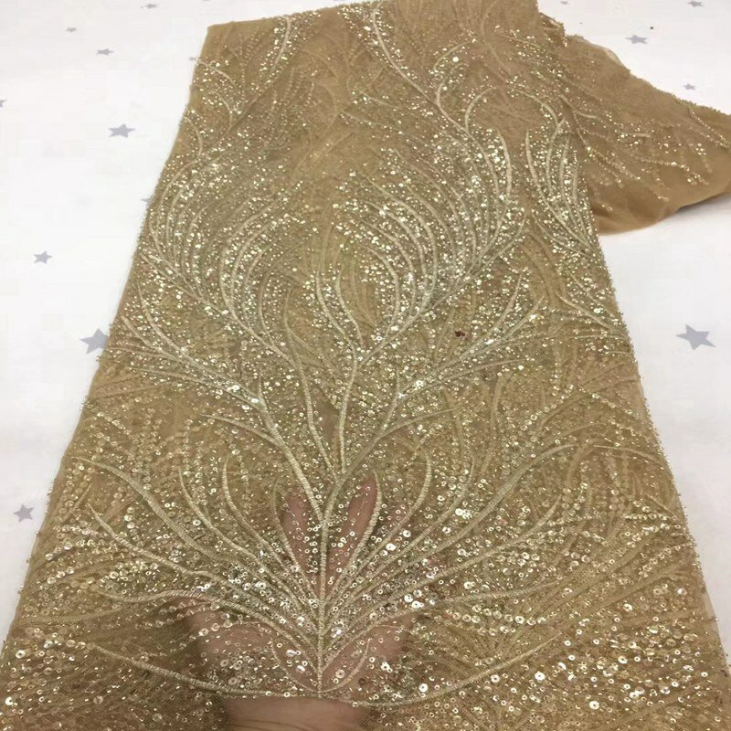 Ostatnie duży ślubny tiul koronka wysokiej klasy afryki francuski siateczkowy tkaniny z małe koraliki cekiny TS9450