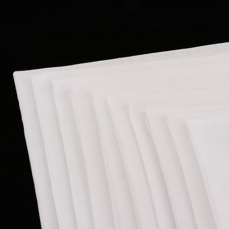 10pcs 100% Cotton White Handkerchiefs  Square Super Soft Washable Hanky Chest Towel Pocket Square Hanky DIY Accessories 28x28cm
