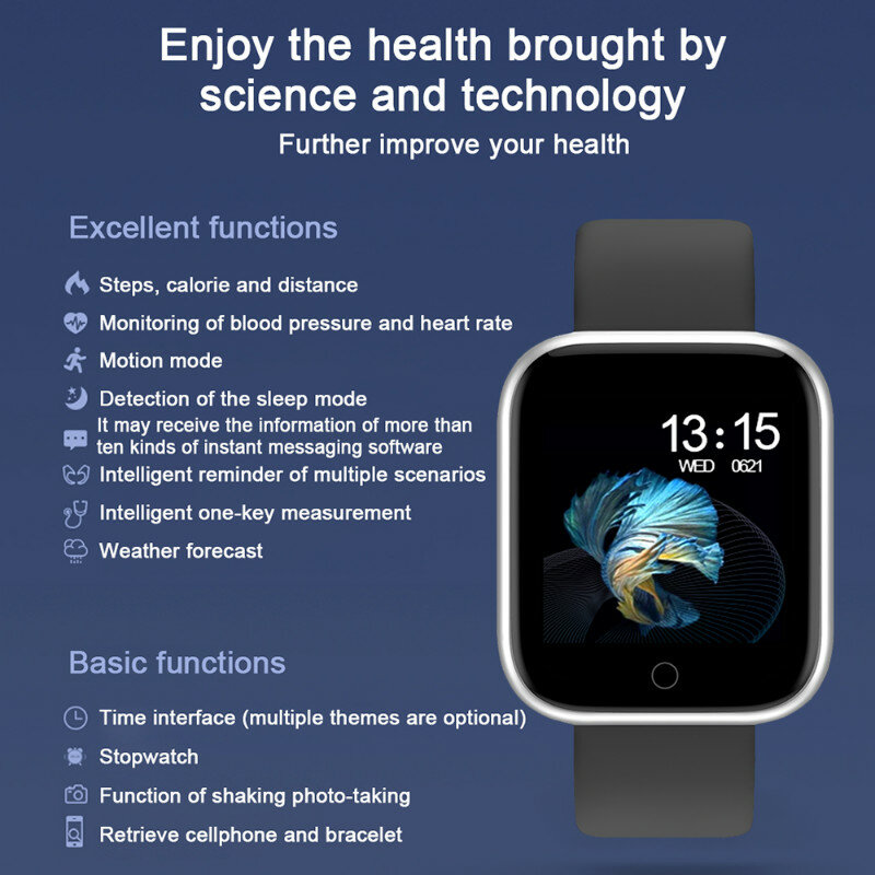 Reloj inteligente de acero para mujer, resistente al agua, para hombre, T80, Bluetooth, Monitor de ritmo cardíaco, rastreador de Fitness para Apple IPhone Android