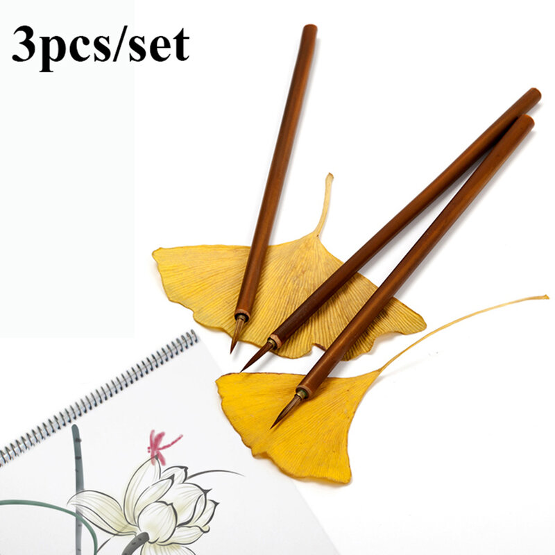 3 pz/set metallo dondolo spazzola per capelli penna gancio linea pennello calligrafia cinese pennello arte pittura a olio pennello