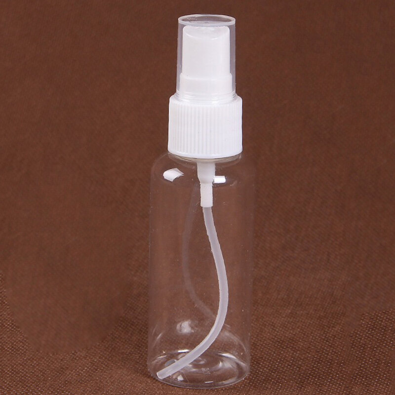 Atomizador de botella vacía de plástico transparente para muestras de cosméticos, portátil, se puede utilizar para dispensar y almacenar la mayoría de los líquidos.