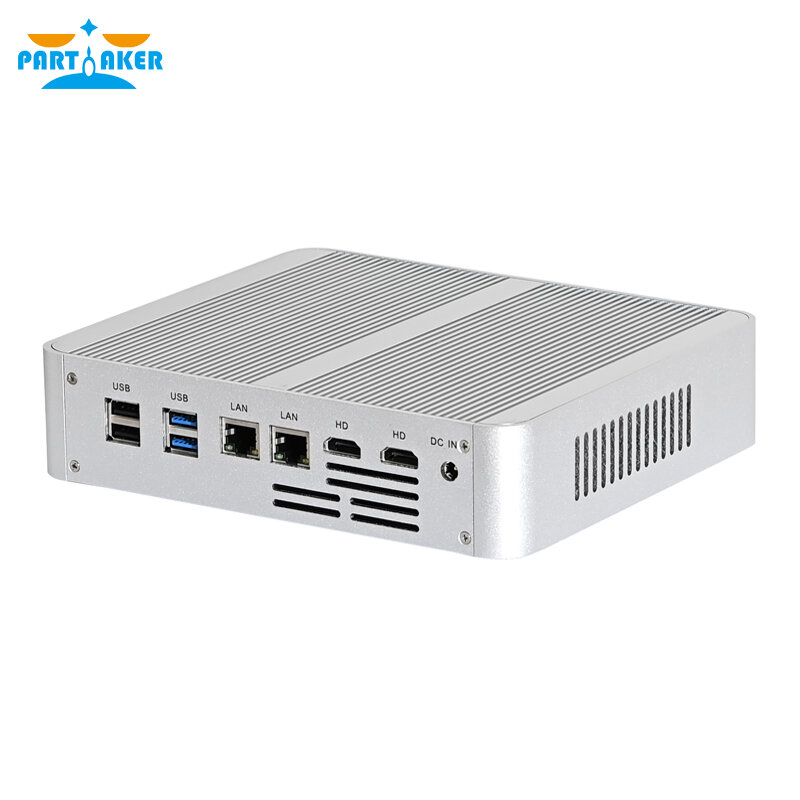 Partaker Mini PC Intel Core I7 1065G7 I5 1035G4 2 * Khe Cắm RAM Max 64GB DDR4 RAM Máy Tính Để Bàn Chơi Game máy Tính 2 * HDMI2.0 2 * LAN 8 * USB