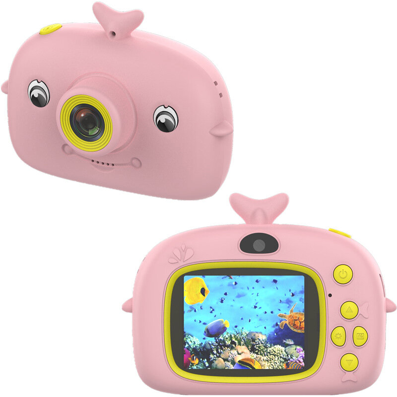 Mini Cartoon Camera Kids 1500W aparat cyfrowy 2.0 Cal IPS kamera wideo dla dzieci dla dzieci zabawki aparat urodziny prezent