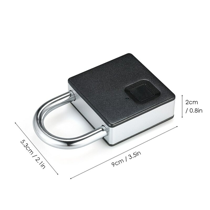 الذكية قفل ببصمة الأصبع USB قابلة للشحن 10 مجموعات بصمات الأصابع IP65 مقاوم للماء مكافحة سرقة قفل حماية قفل الباب المرآب