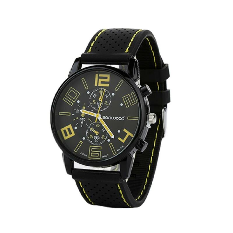 Relógio esportivo masculino casual de silicone, relógio de pulso analógico com pulseira de silicone de quartzo e design elegante de aço inoxidável, relógio redondo da moda para homens e mulheres