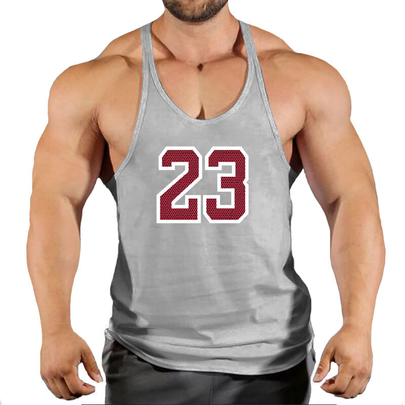 ใหม่ยี่ห้อ23 Gym Tank Top Men ฟิตเนสเสื้อผ้า Mens เพาะกายฤดูร้อนเสื้อผ้าสำหรับชายเสื้อกั๊กเสื้อ
