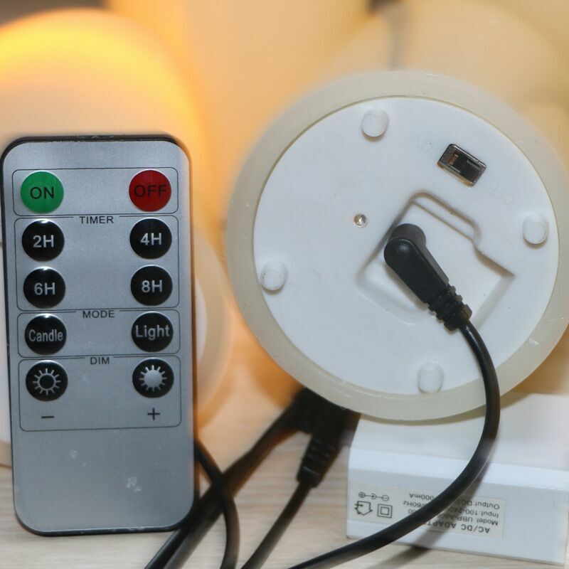 Lilin Parafin Kerlip Isi Ulang USB Lilin Pilar Remote Control dengan Timer Bergerak Menari Sumbu F/Meja Pesta Rumah