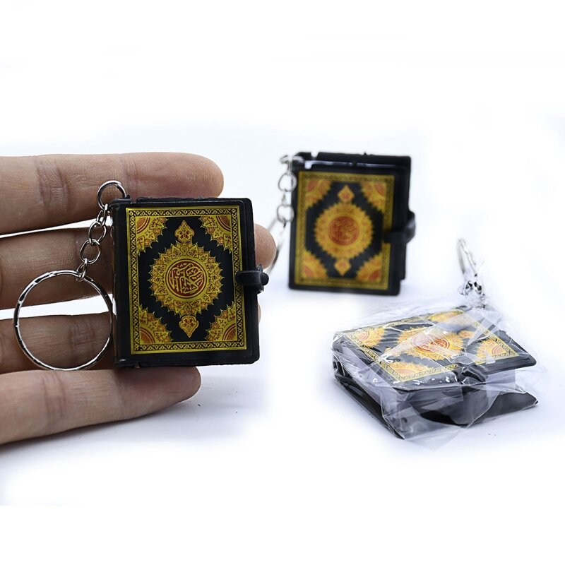 Mini Ark corano libro carta reale in grado di leggere arabo portachiavi corano portachiavi gioielli moda coppia musulmana
