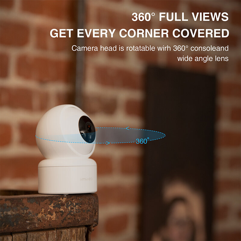 Cámara de seguridad C20 para el hogar, Webcam de vigilancia con visión nocturna, 1080P, HD, IP, CCTV, 360 °, funciona con Alexa