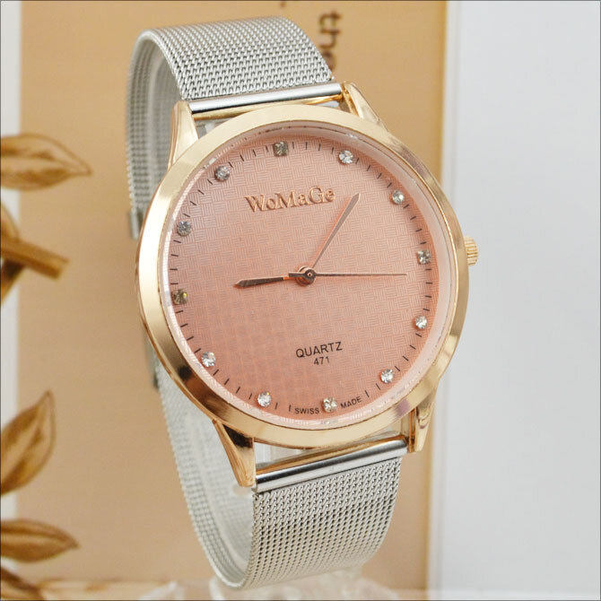 Jam tangan wanita jam tangan wanita jam tangan wanita kasual modis jam tangan kuarsa tali jaring baja tahan karat jam tangan wanita Relogio Feminino hodinky
