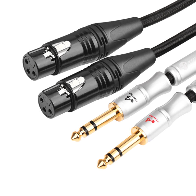Cable balanceado Hifi de 6,5mm a XLR, Dual TRS de 6,35mm a 3 pines, para micrófono, plataforma, DJ Pro y más