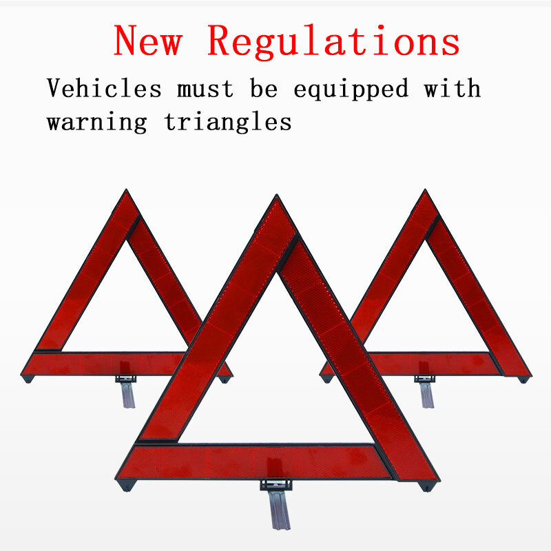 자동차 비상 고장 경고 삼각형, 빨간색 반사 안전 위험 자동차 삼각대, 접이식 정지 표지판 반사판