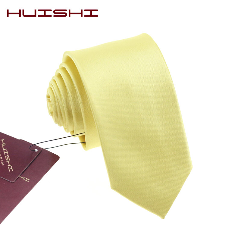 Corbatas clásicas de moda para hombre, corbatas de boda de Color liso, regalos, tejido Jacquard amarillo claro, corbata de cuello sólida impermeable 100%