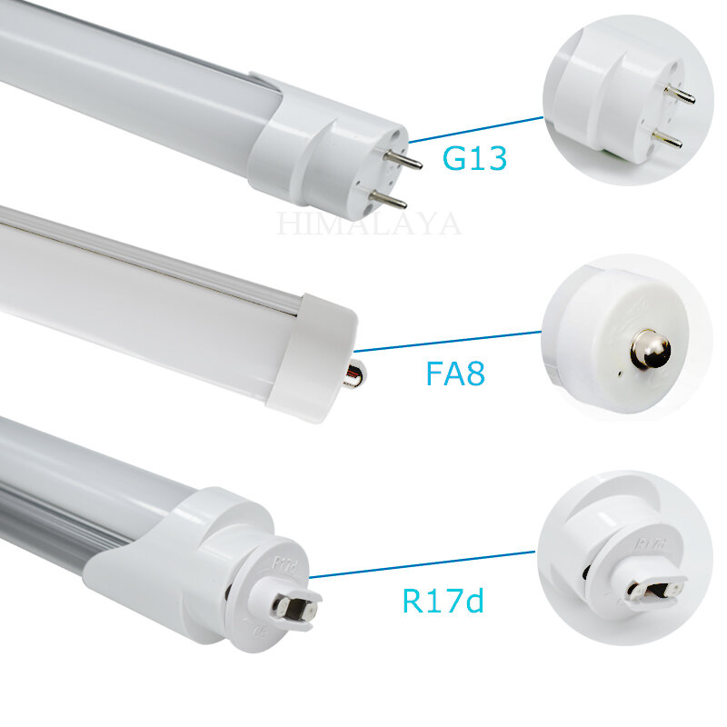 Toika-tubo de luz LED en forma de V, 100 piezas, 1,8 m, 6 pies, 60W, T8, 1800mm, G13/FA8/ R17d, luces fluorescentes de repuesto, cubierta transparente