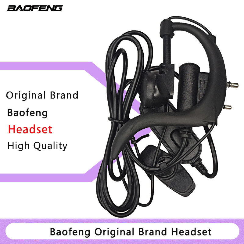 Baofeng-Walkie talkie Uv5rヘッドセット,マイク付きヘッドセット,イヤーフック,双方向ラジオヘッドセット,888s,hd