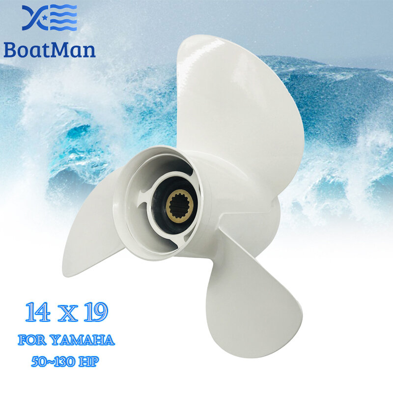 Boat Propeller 14x19 For Yamaha Outboard Motor 50-130HP Aluminum 15 Tooth Spline Engine Part
