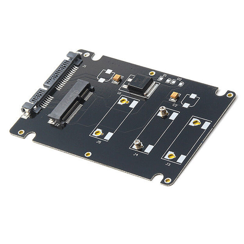 Mini Pcie MSATA SSD To 2.5 Inci SATA3 Adapter Card dengan Case Ketebalan 7 Mm Hitam