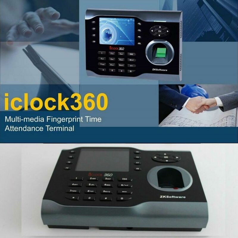 ZK iClock360 Terminal de asistencia de tiempo de huella dactilar Pantalla de 3,5 pulgadas 125Khz EM Tarjeta de Identificación reloj de tiempo