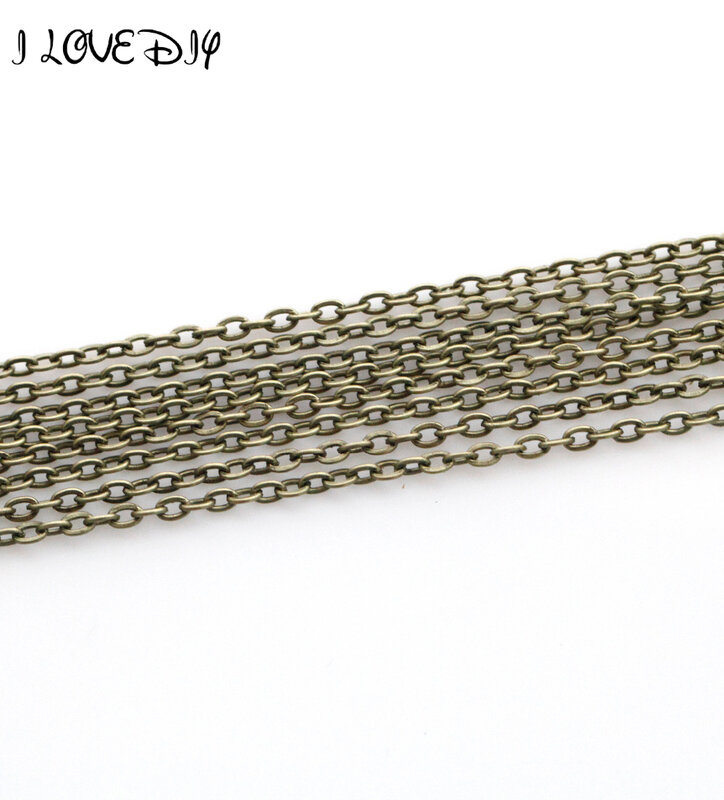 5m/lot Antique Bronze Plated Cable Link Chains Findings for DIY Jewelry Making