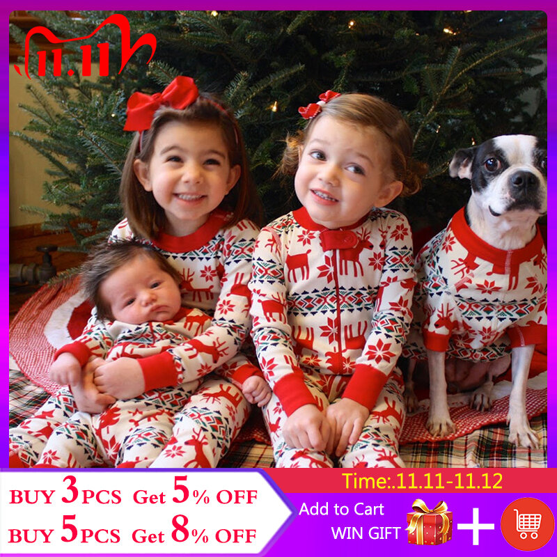 Pijamas de Navidad para la familia 2020, conjunto de ropa a juego para mamá e hija, conjunto de ropa de dormir para bebés y niños